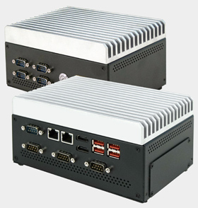 FlatMan BOX-PC mit embedded CPU Intel Core i5-1335U mit 10 Kernen und 8 seriellen COM Ports als Sonderausführung.