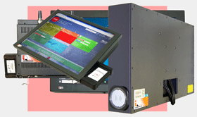 Metall-Stecker für Anschluesse in der Schutzklasse IP67 fuer die industriellen FlatMan™ Multitouch Panel-PCs oder Monitore