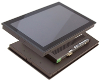 FlatMan® leichter Multitouch Panel PC mit Vollglasfront und schmalen Rahmen - frontseite IP67 - Rückseite IP30