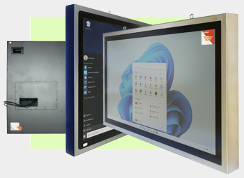 FlatMan Grossbildmonitore mit Multitouch für interactive whiteboards im Shopfloor oder Mitarbeiterinformations- Anzeige